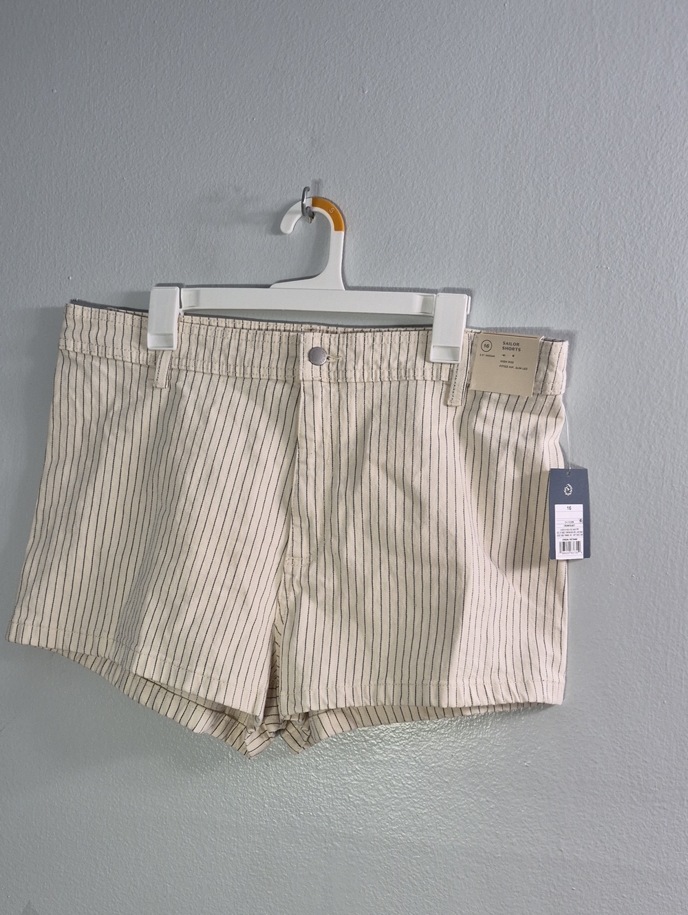 Universal Thread Cream Pinstripe High-Rise Denim Shorts